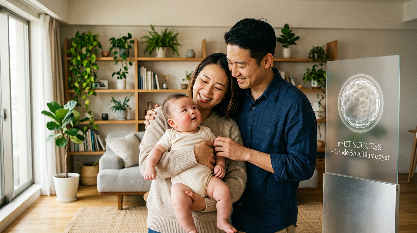 Niềm vui gia đình đón con yêu an toàn nhờ chiến lược chuyển đơn phôi nang ngày 5