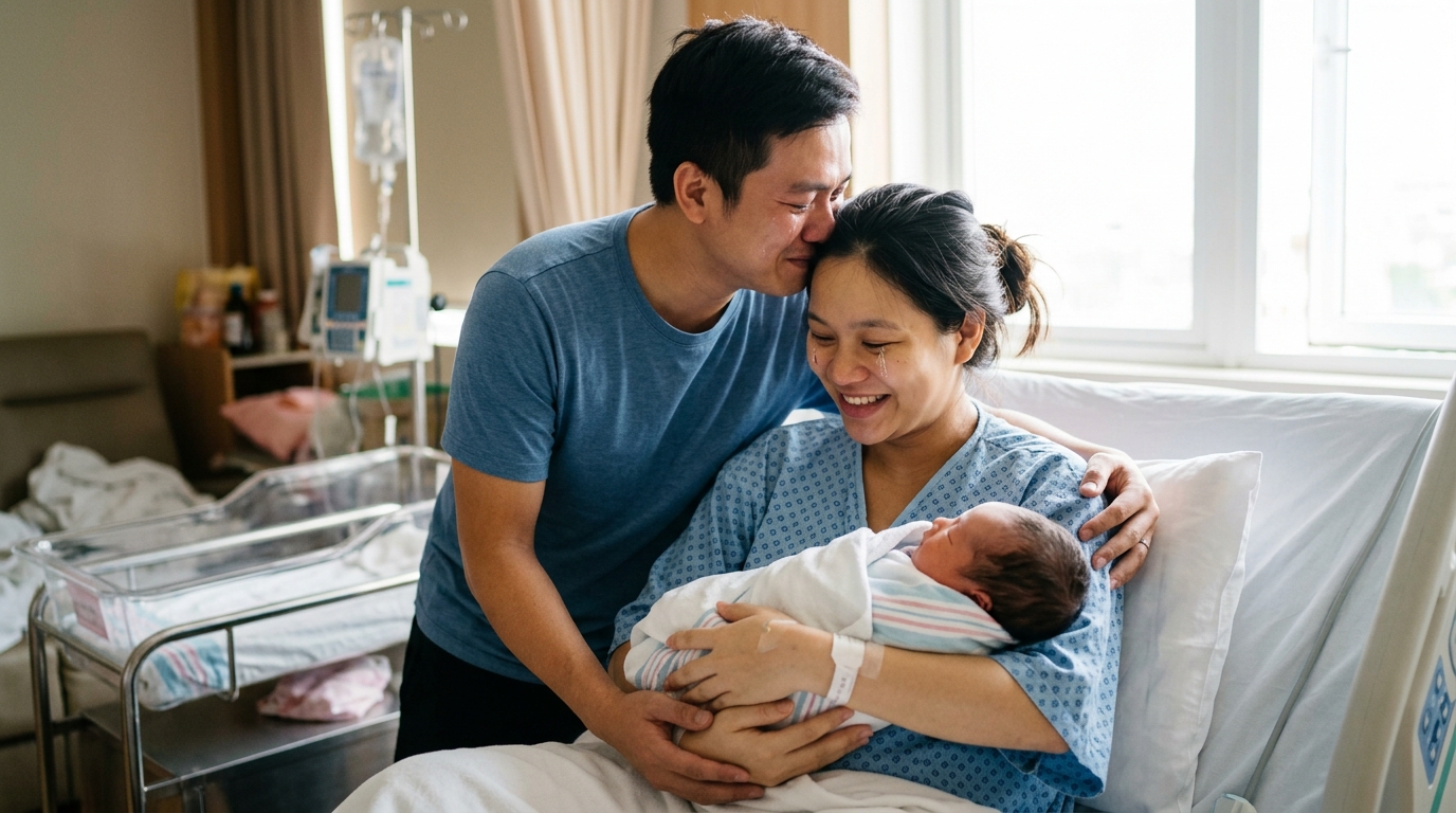 Niềm hạnh phúc của người mẹ bế con yêu sau khi điều trị dứt điểm viêm niêm mạc tử cung CD138